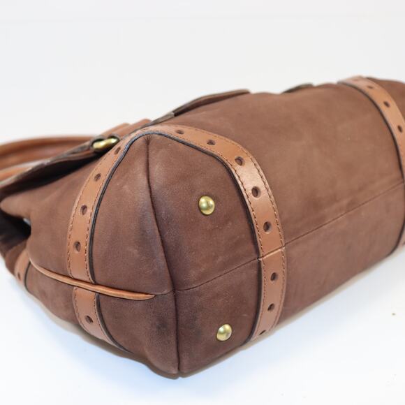 Chloé Brown Suede Saskia Tote Bag with Leather Trim and Brass Hardware - Picture 5 of 9